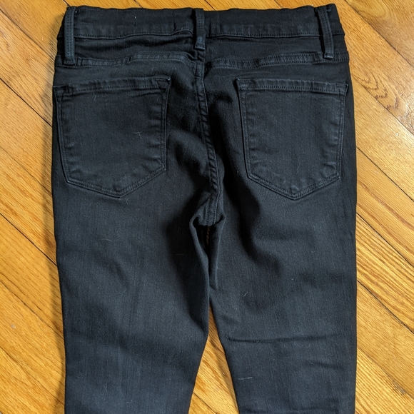 Frame black Le Skinny distressed super skinny stretch jeans size 25 - Picture 9 of 15